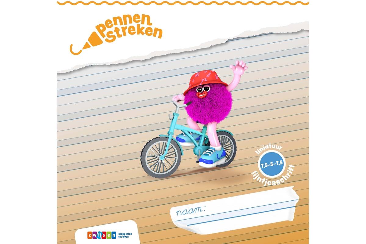 Pennenstreken 3 groep 3 lijntjesschrift verbonden schrift (7,5-5-7,5) (5 stuks)