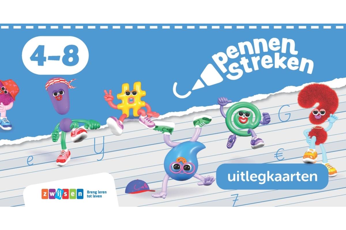 Pennenstreken 3 groep 4-8 uitlegkaarten blokschrift