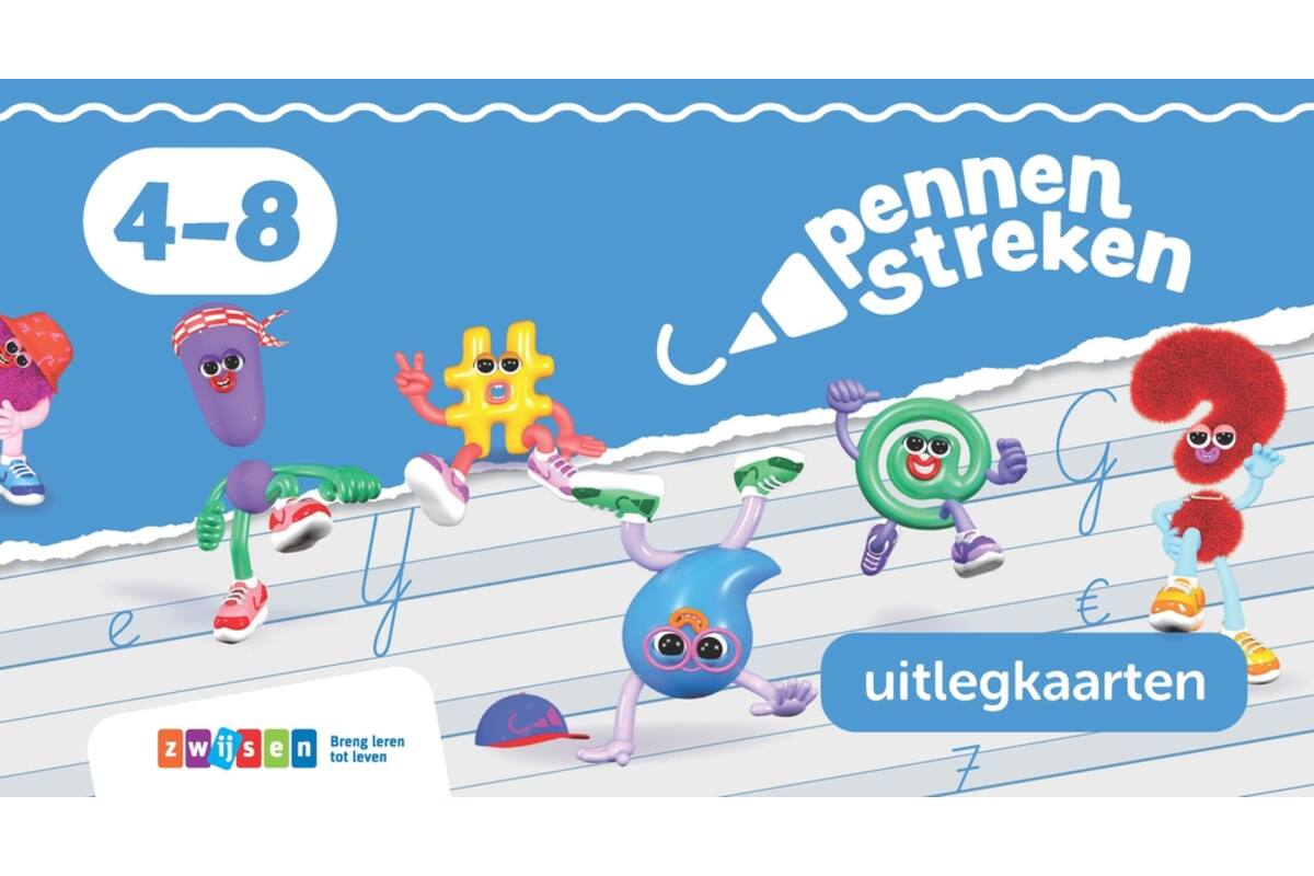 Pennenstreken 3 groep 4-8 uitlegkaarten verbonden schrift