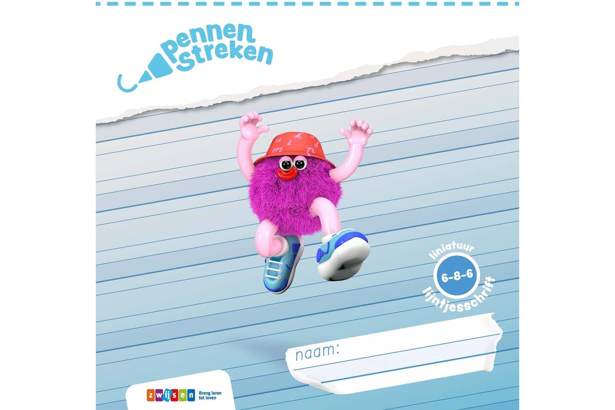 Pennenstreken 3 groep 3 lijntjesschrift blokschrift (6-8-6) (5 stuks)