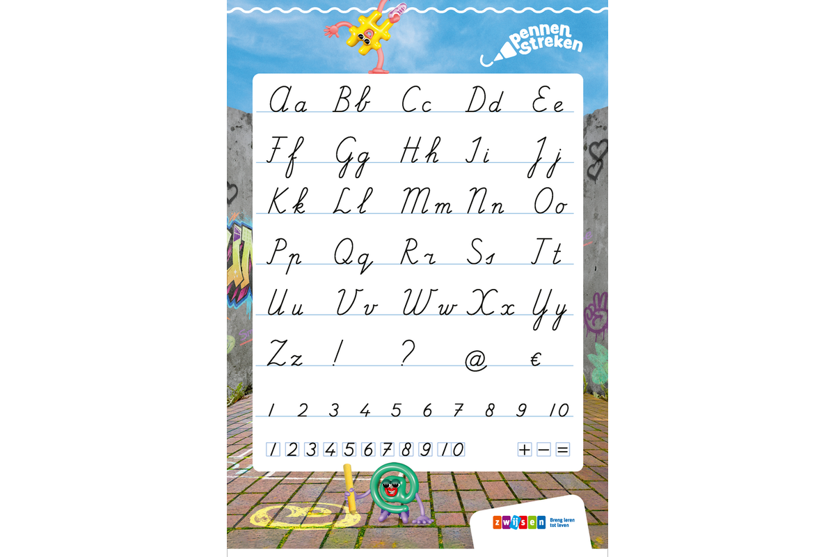 Pennenstreken 3 groep 7-8 letterkaarten verbonden schrift (10 stuks)