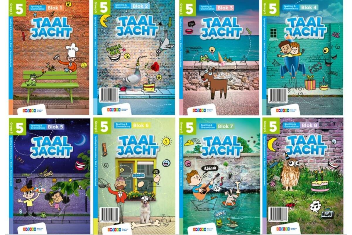 Taaljacht Spelling & grammatica groep 5 antwoordenboek blok 1-8