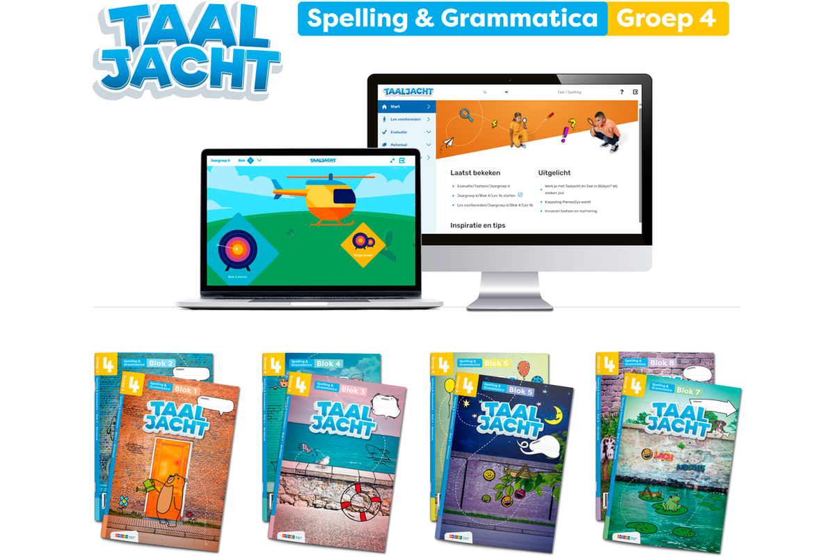 Taaljacht Spelling en grammatica Leerpakket groep 4