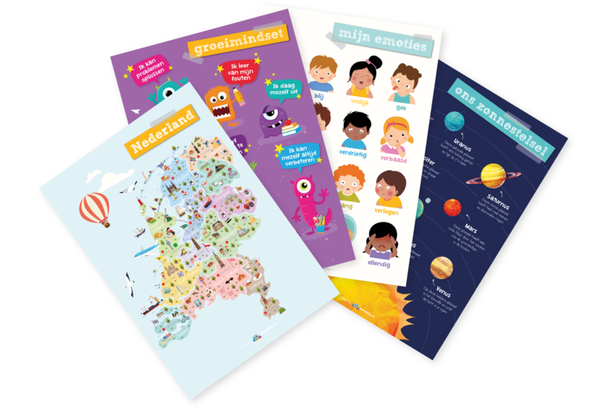 Educatieve posterset Oriëntatie op jezelf en de wereld (4 stuks)