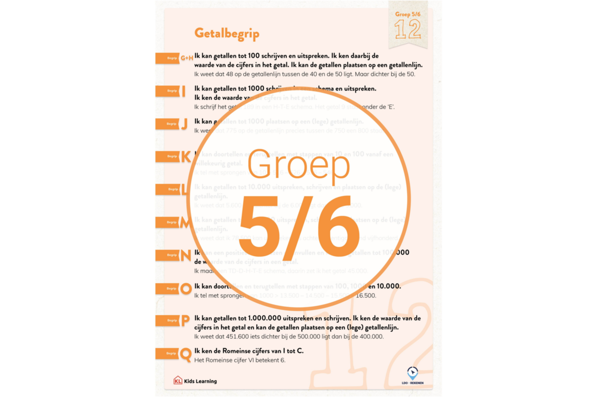LDO Rekenen Doelenposters, groep 5/6
