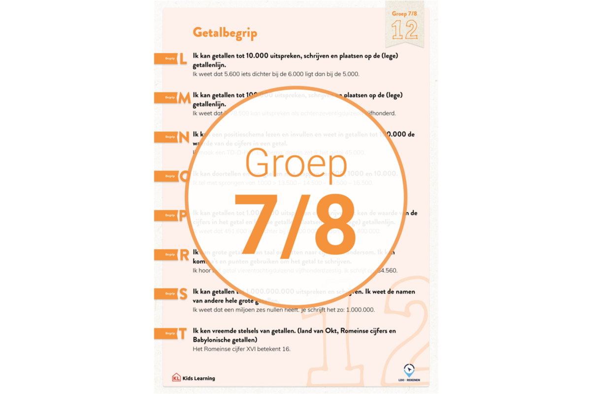 LDO Rekenen Doelenposters, groep 7/8