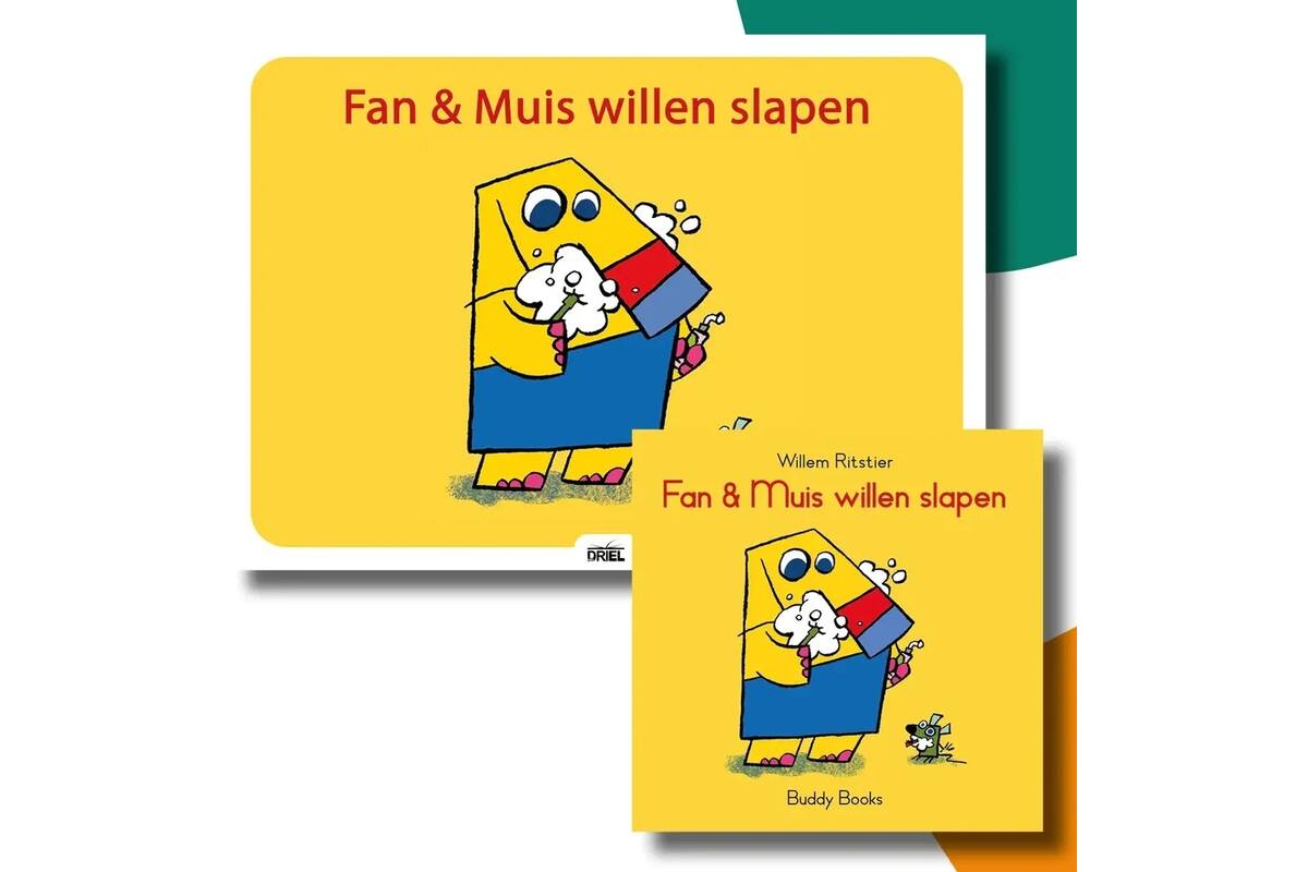 Fan & muis willen slapen - set Kamishibai vertelplaten & prentenboek