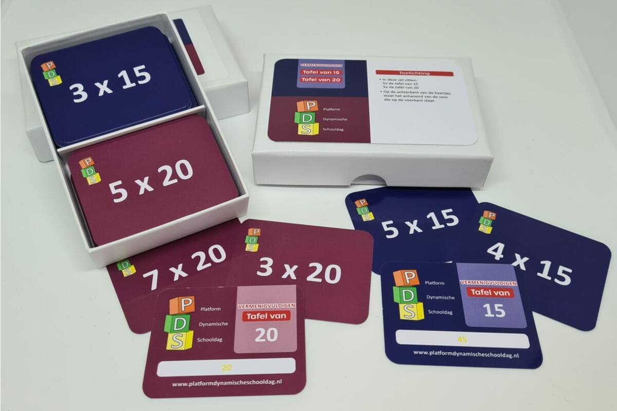 Dynamische schooldag Bewegend leren Box 3 Tafelkaartjes