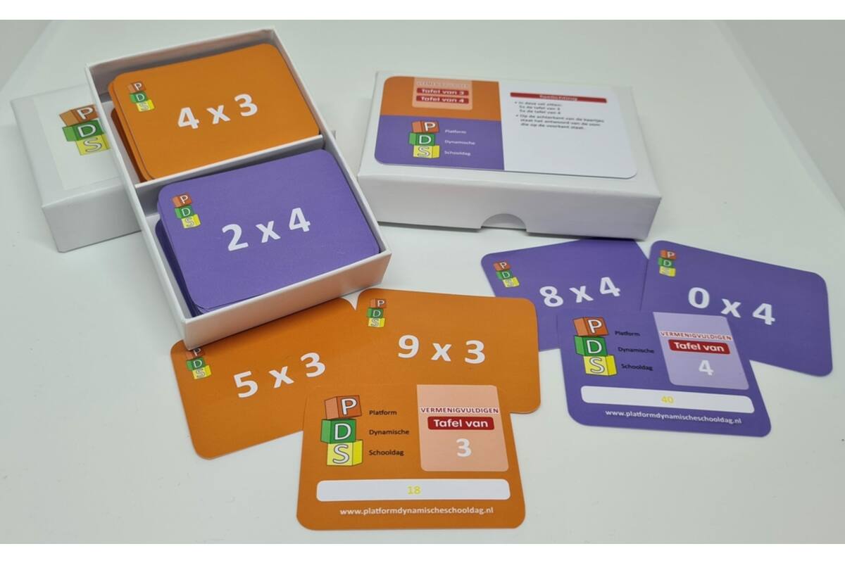 Dynamische schooldag Bewegend leren Box 3 Tafelkaartjes