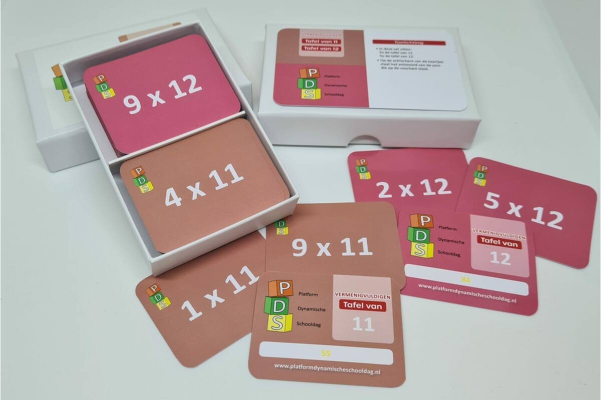Dynamische schooldag Bewegend leren Box 3 Tafelkaartjes
