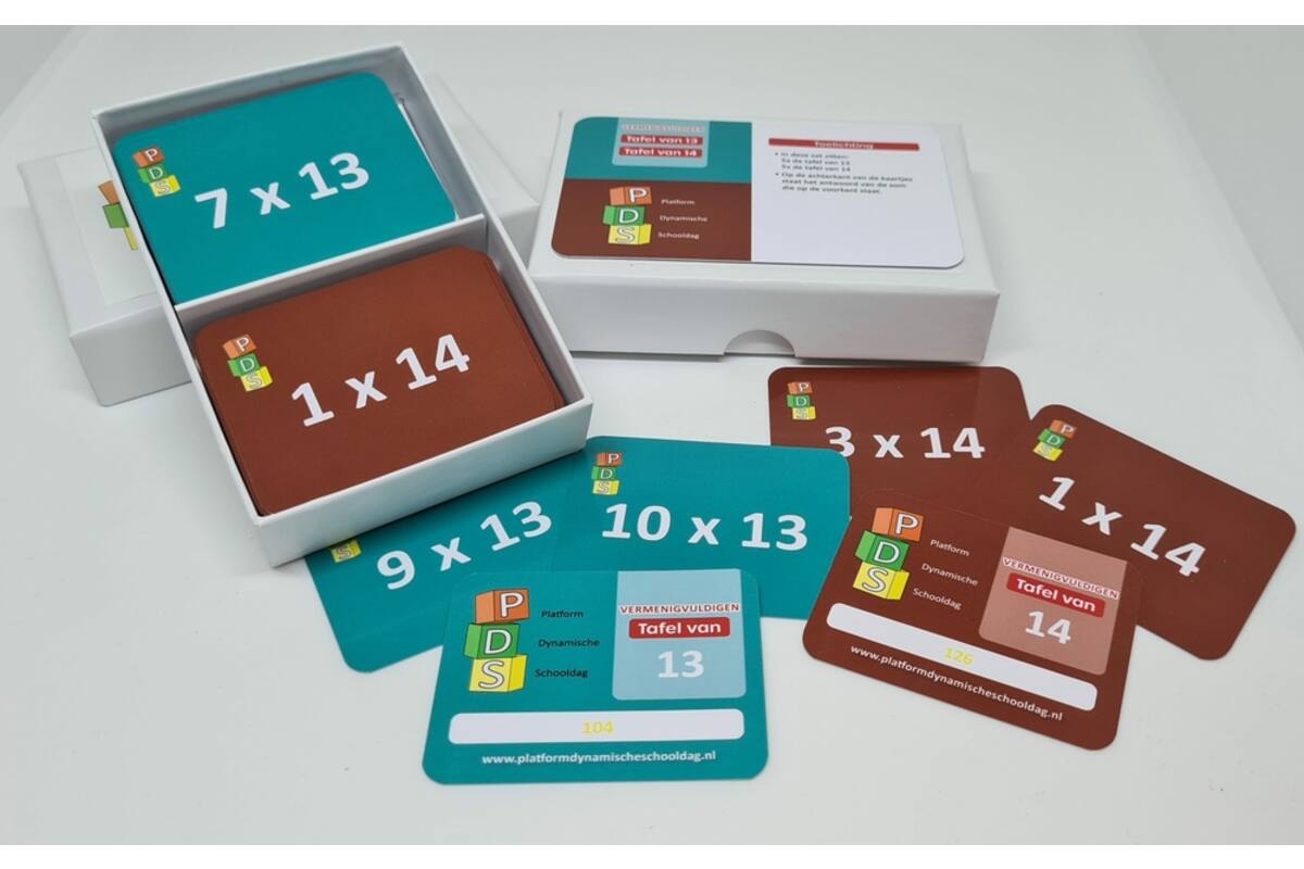 Dynamische schooldag Bewegend leren Box 3 Tafelkaartjes