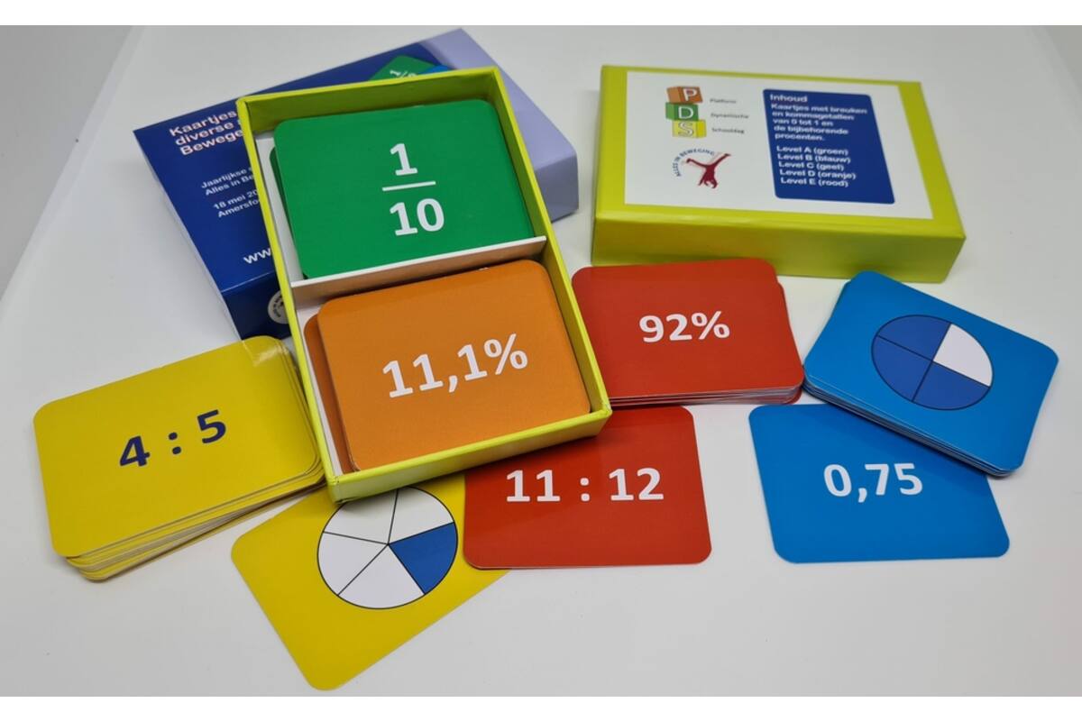 Dynamische schooldag Bewegend leren Getalkaartjes (speciale editie)