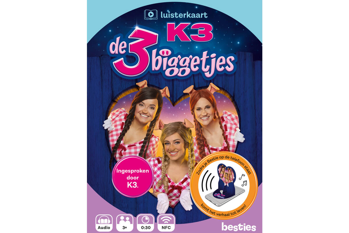 Besties luisterkaart - K3 - de 3 biggetjes