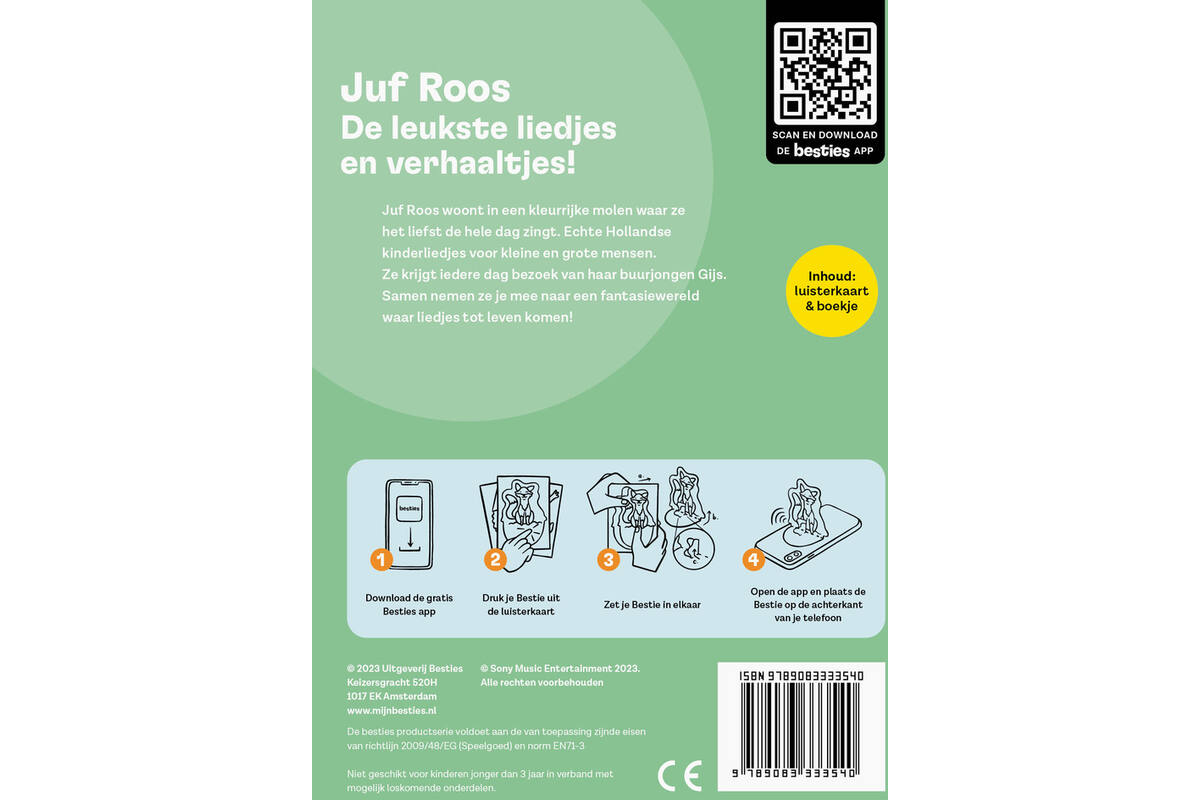 Besties luisterkaart - Juf Roos - De leukste liedjes en verhaaltjes