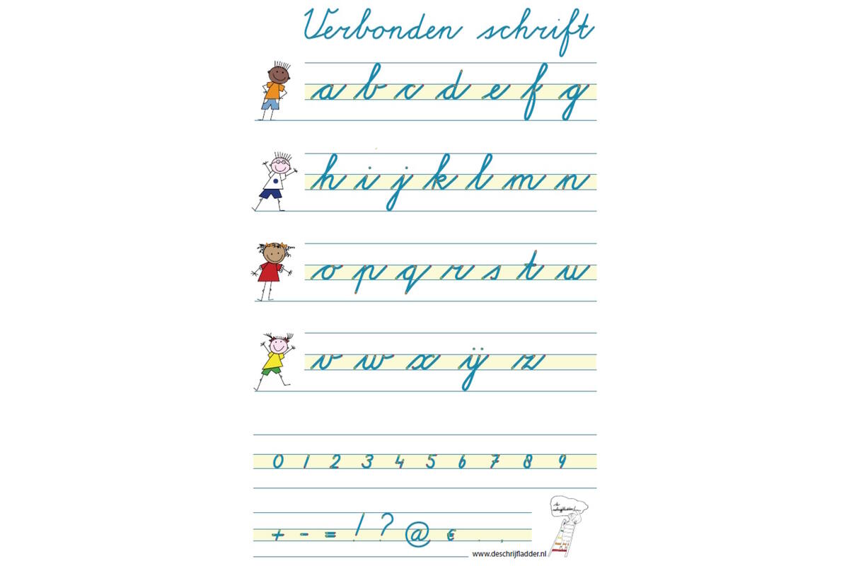 Handiger Handschrift groep 3 alfabet poster verbonden schrift