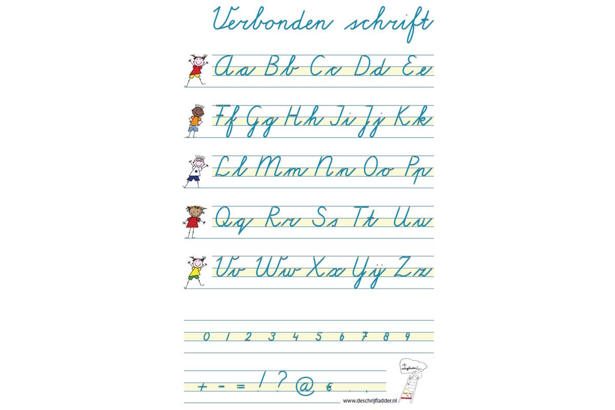 Handiger Handschrift groep 4-8 alfabet poster verbonden schrift