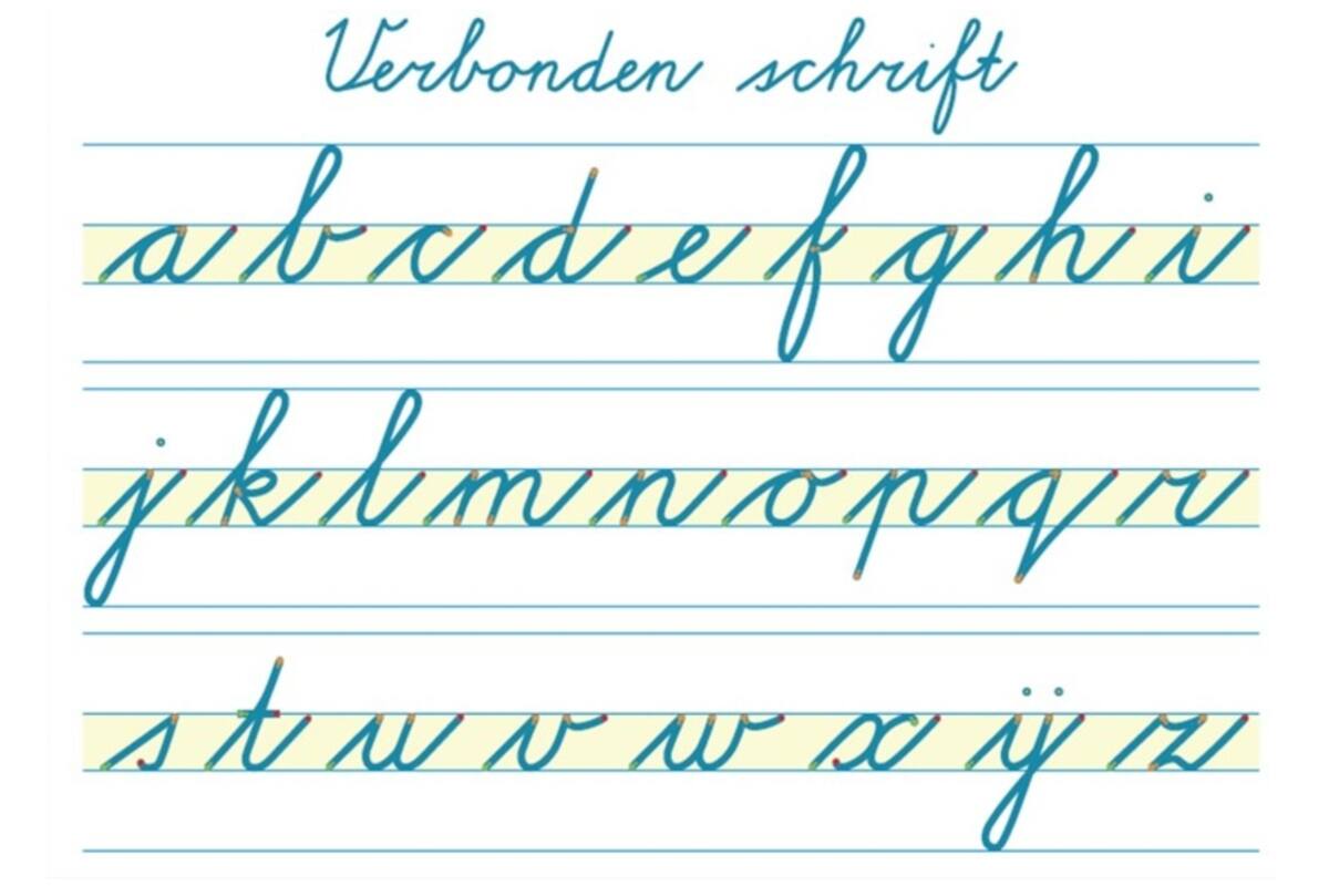 Handiger Handschrift groep 3 alfabet tafelkaarten verbonden schrift