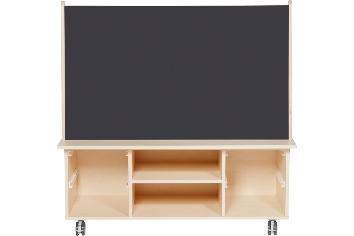 Bordenkar Ahorn 1x magnetisch whiteboard, 1x krijtbord