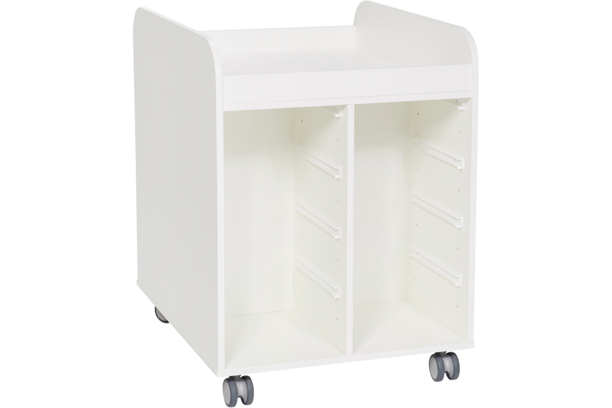 Steamkast hoog 94,7 x 89 x 70,6 cm, wit incl. wielen, excl. laden