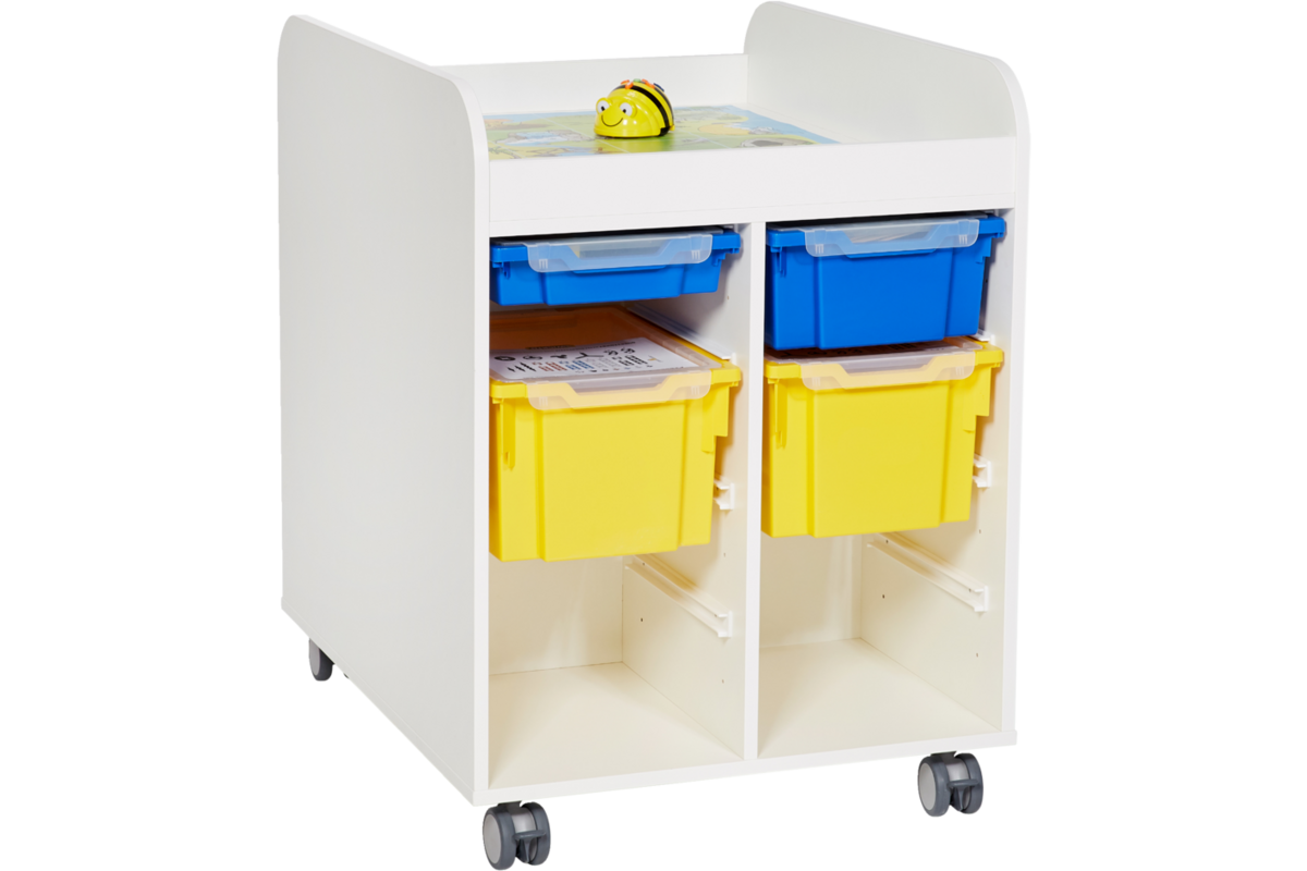 Steamkast hoog 94,7 x 89 x 70,6 cm, wit incl. wielen, excl. laden