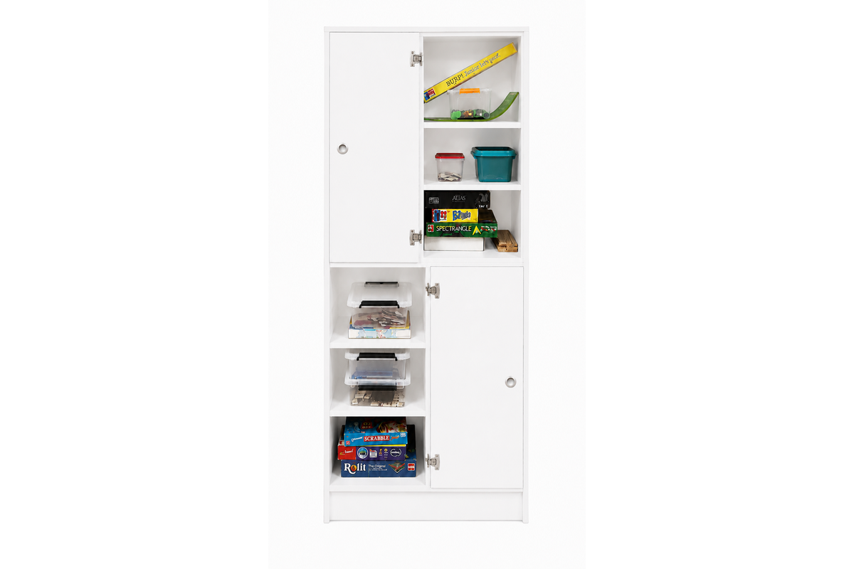 Kast 180 graden boven, 90x90x50 cm (lxbxh)| wit, deuren wit/Ahorn