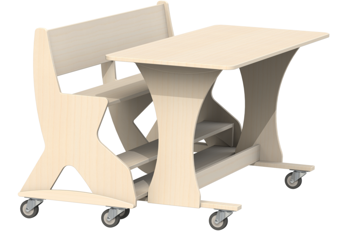 Zitbank Flex 210 cm HPL toplaag ahorn