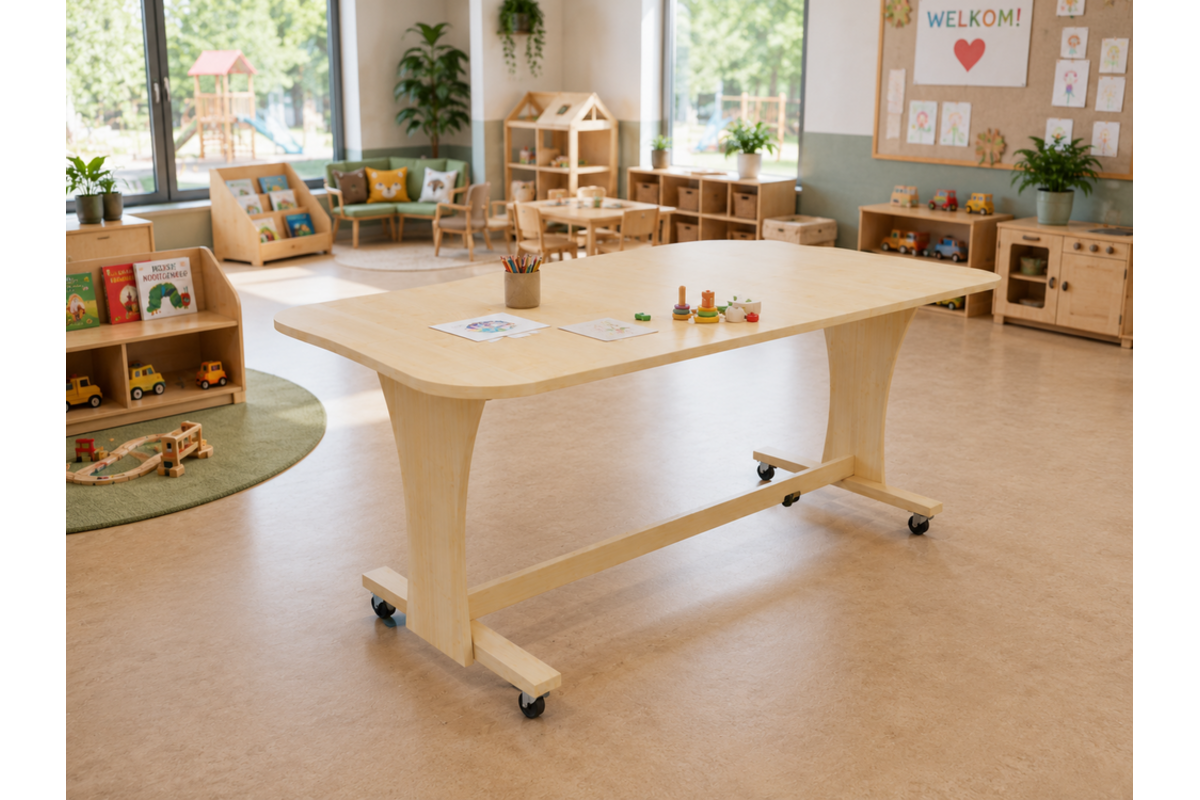 Tafel Flex 210 HPL toplaag ahorn structuur, blad 210 x 80 cm