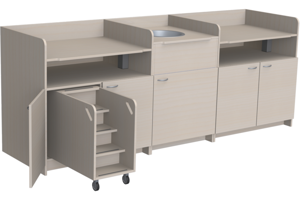 Aankleedtafel Standard 120 wit trap links