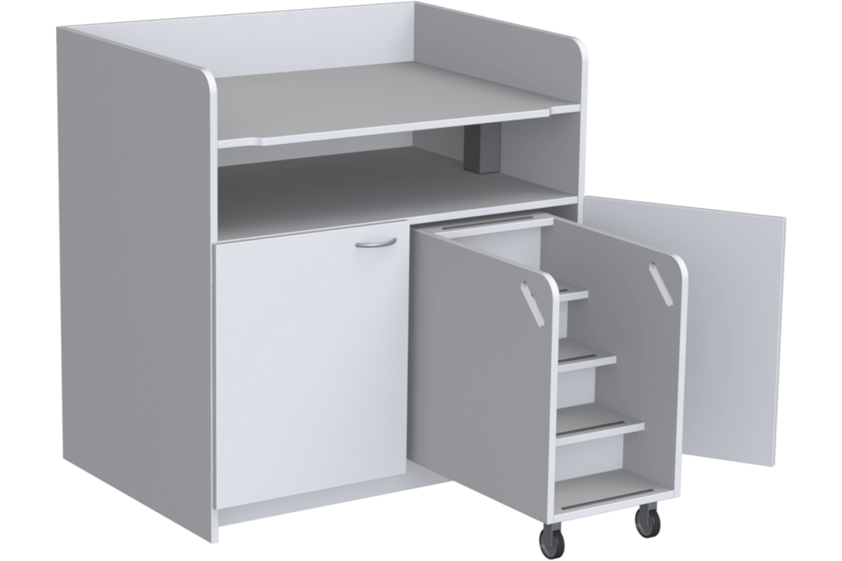 Aankleedtafel Standard 100 wit trap rechts
