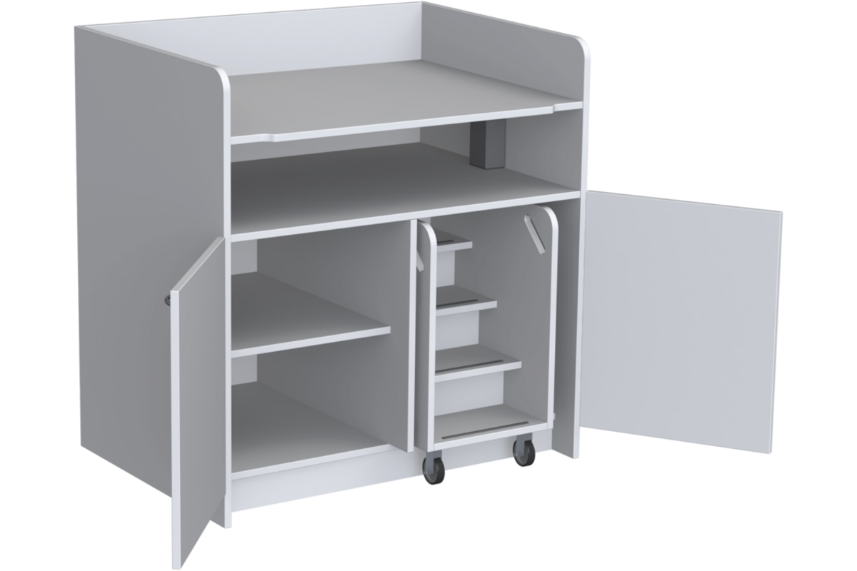 Aankleedtafel Standard 100 wit trap rechts