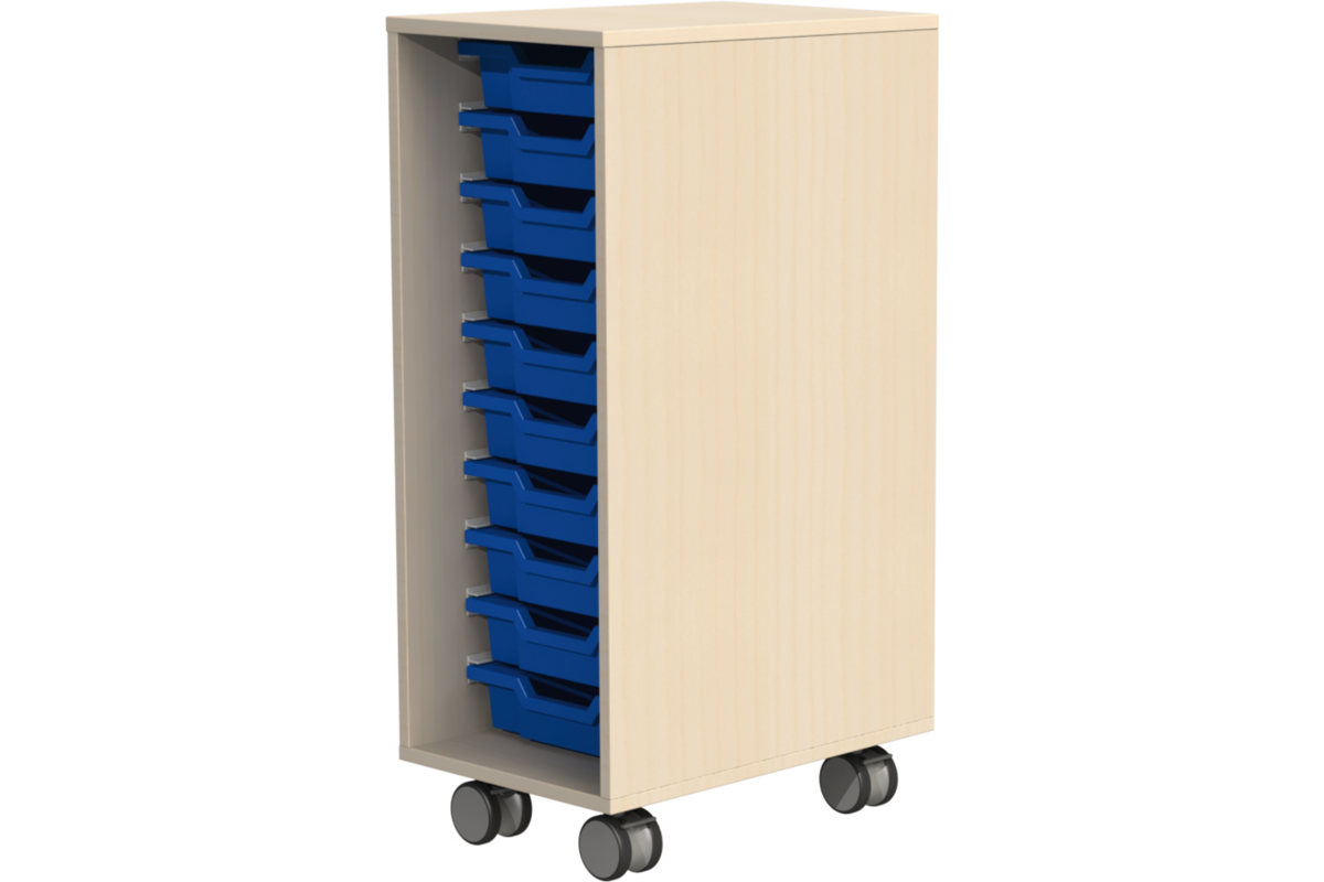 Ladenkast Flex 1, zonder laden met wielen, ahorn