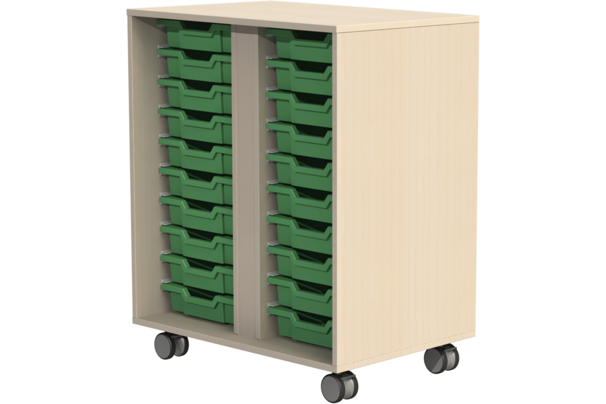 Ladenkast Flex 2, zonder laden met wielen, ahorn