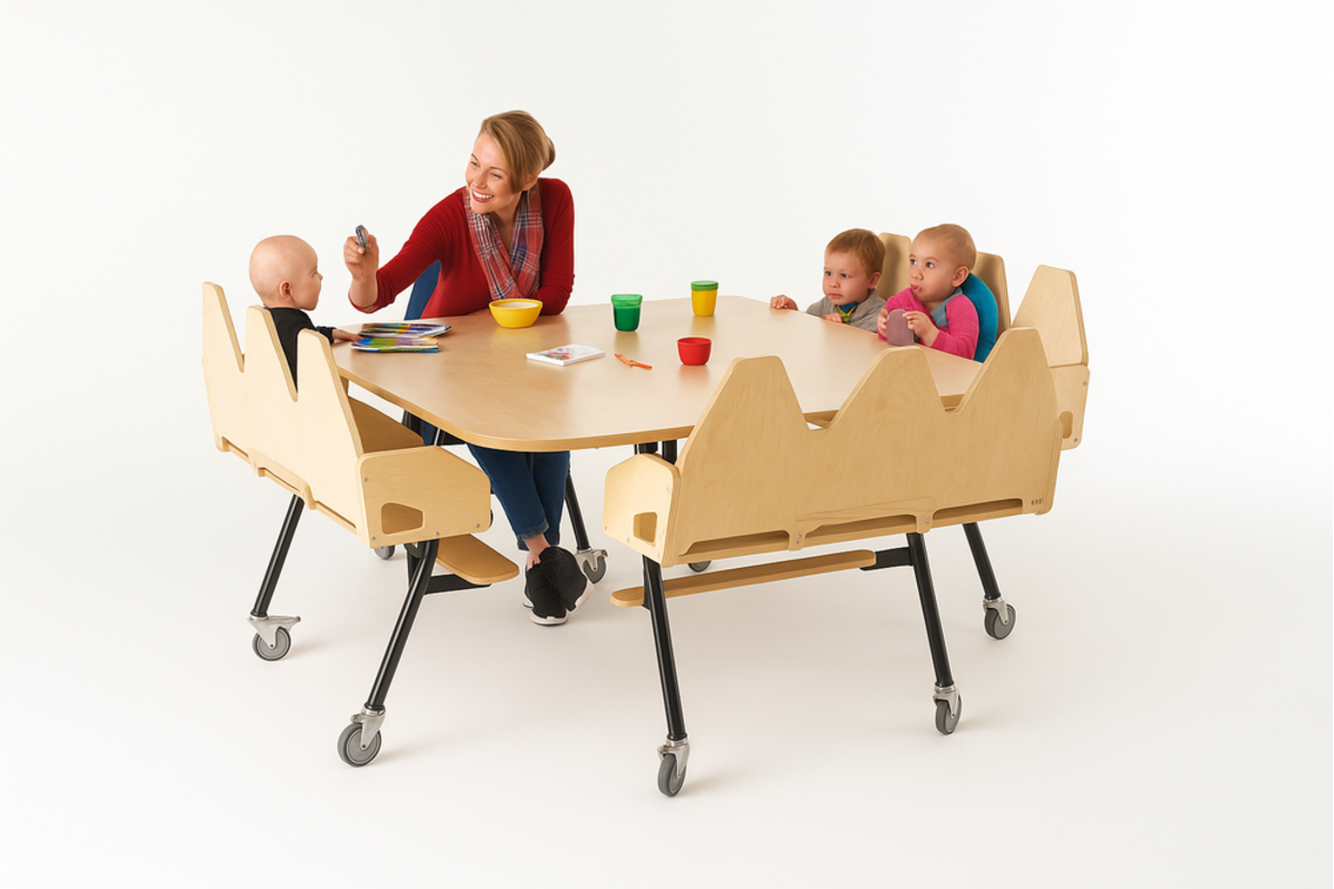 Baby begeleidingstafel, 9-zits zwart
