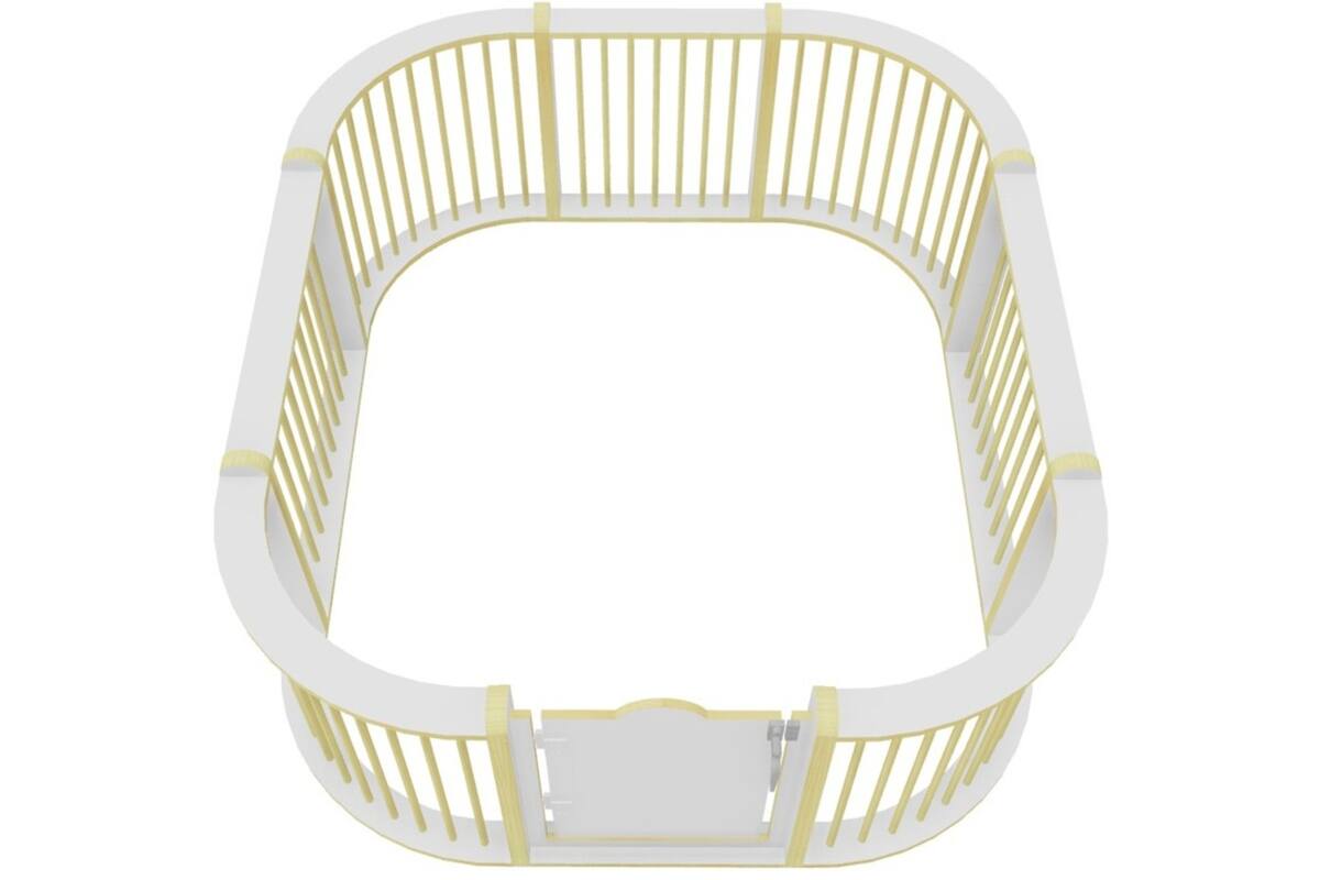 Grondbox complete opstelling rond, 190x160 cm, wit