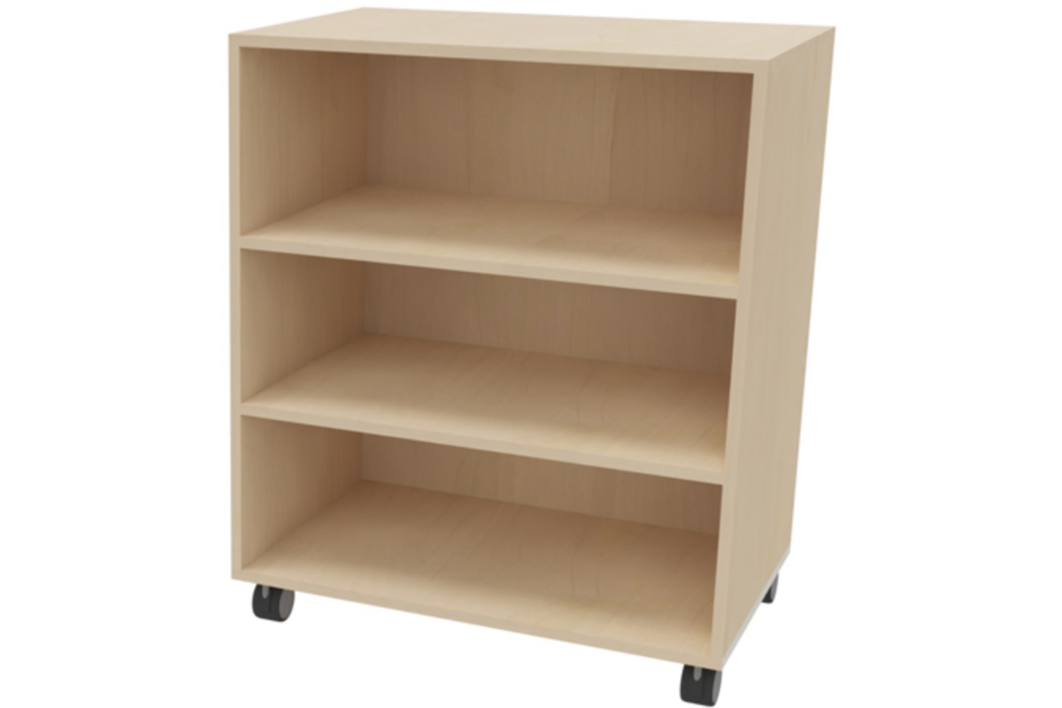 Kast Flex 2, Ahorn, met 2 legplanken en op wielen