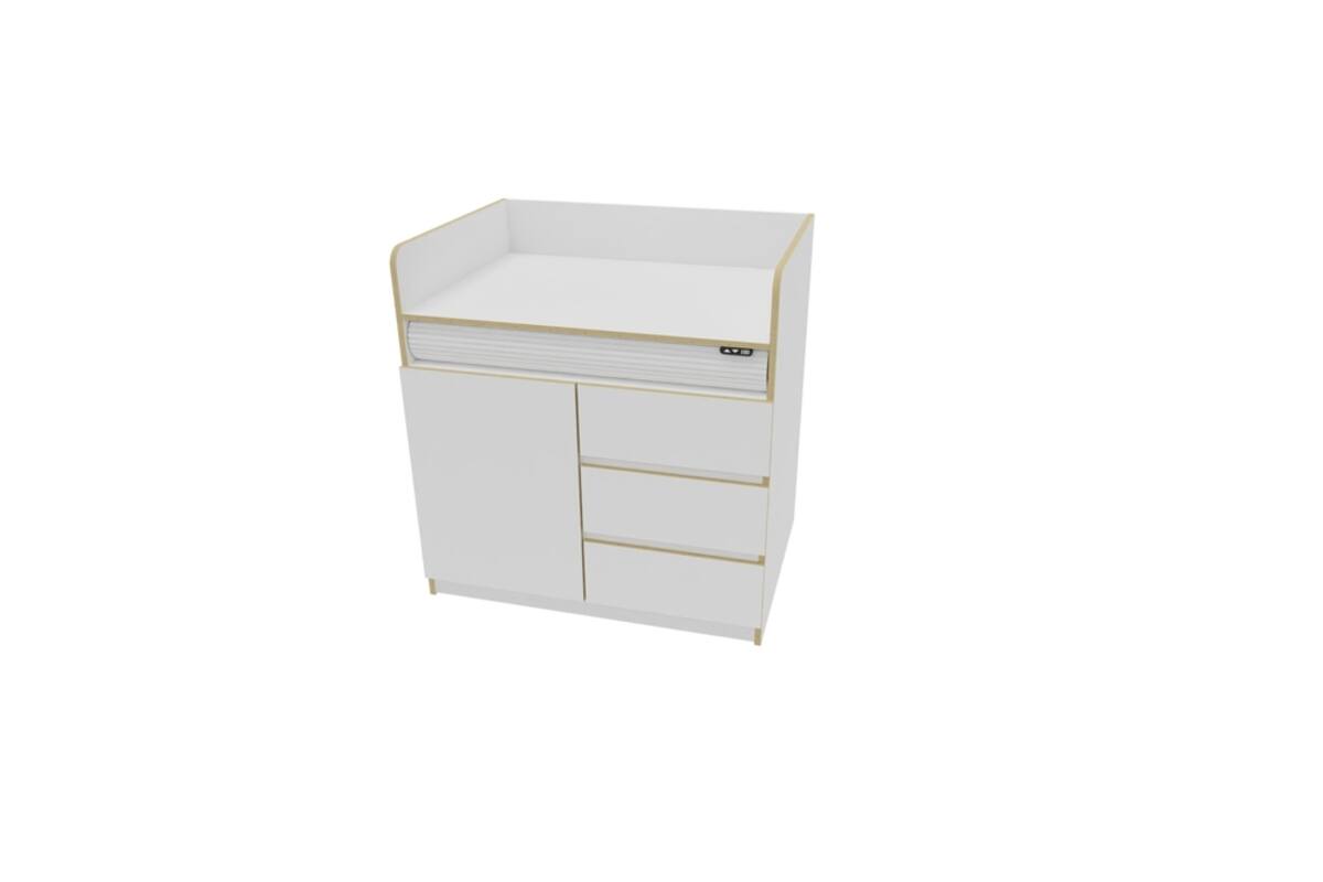 Aankleedtafel Flex+ 100 wit trap links