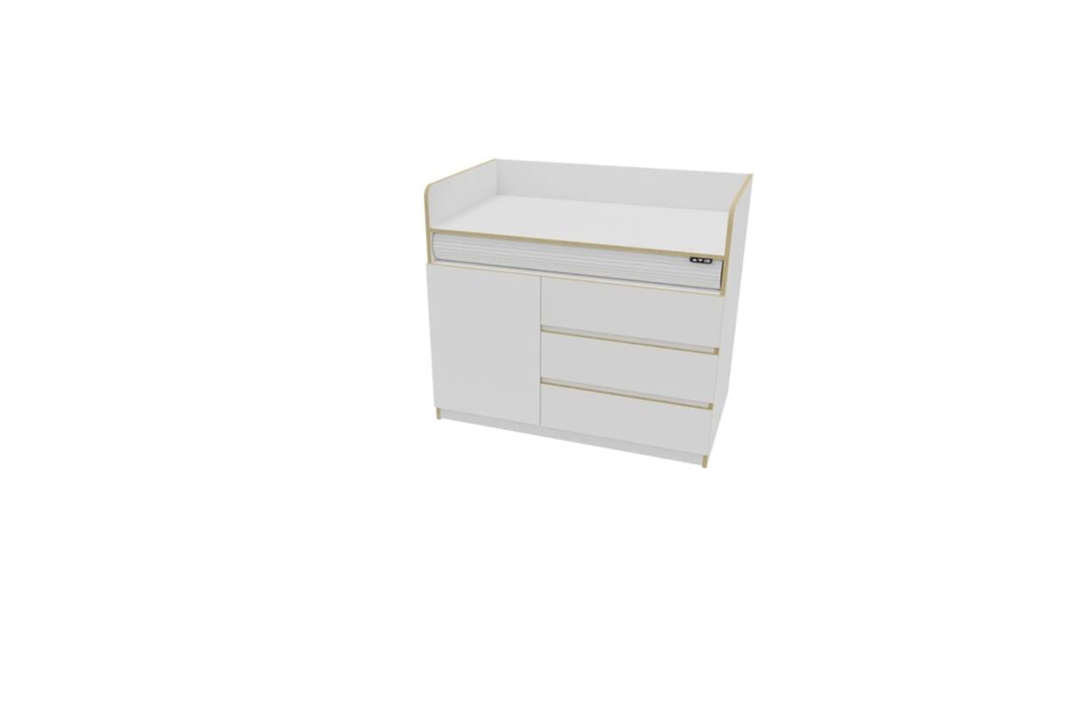 Aankleedtafel Flex+ 120 wit trap links