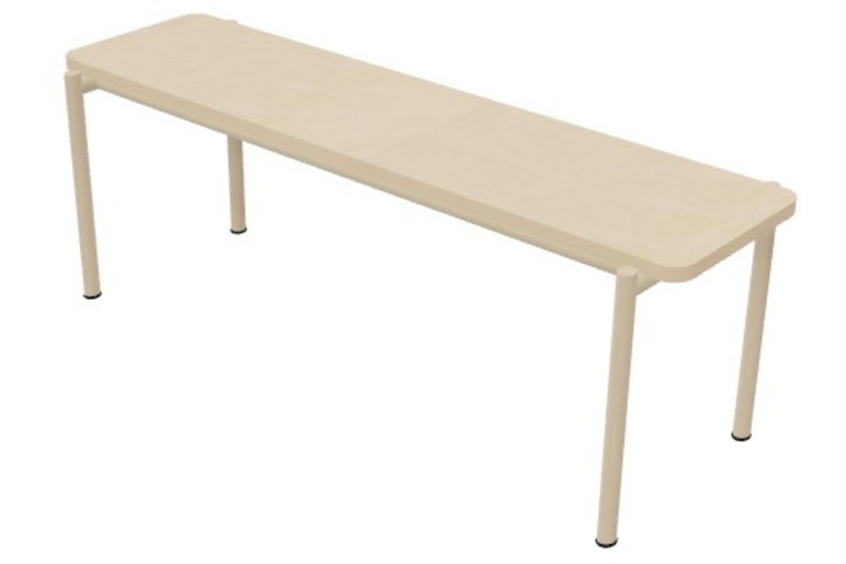 Zitbank 100x35cm hoog, berken, poten rond framekleur NCS S1510-Y30R