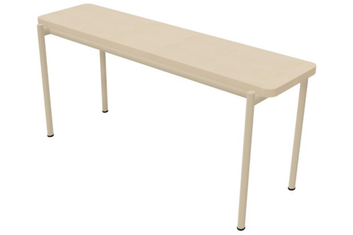 Zitbank 100x46cm hoog, berken, poten rond framekleur NCS S1510-Y30R