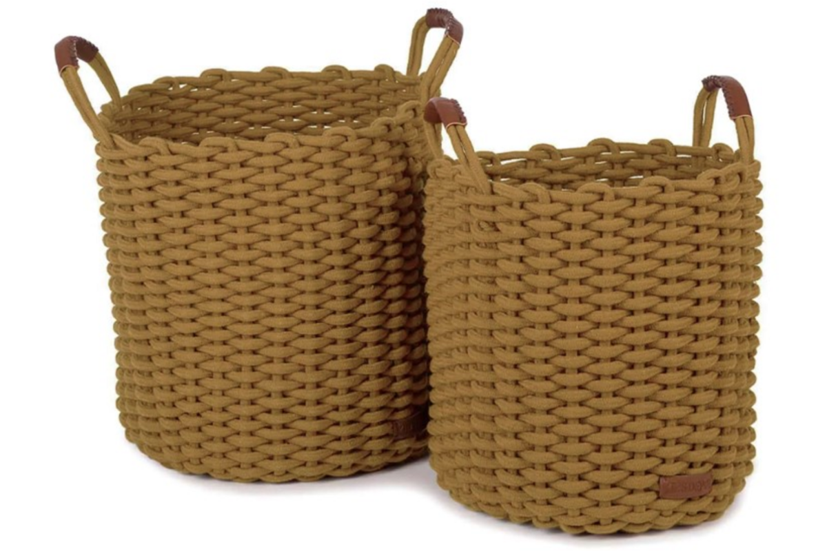 Opbergmand Korbo, Maat L, Oker, (set van twee)