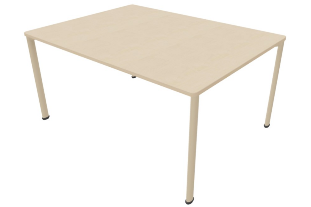 Tafel 120x60x76cm, blad Berken, poten rond NCS S1510-Y30R
