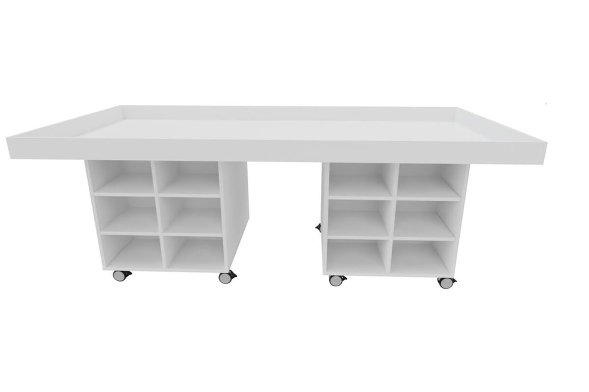 FLL wedstrijdtafel met kastruimte, wit