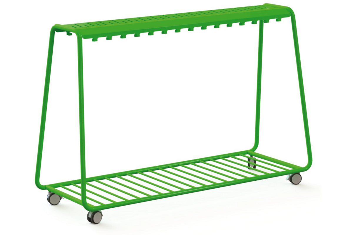 Kapstok Stent hoog, verrijdbaar, 20 haken, 120 x 60 x 130 cm