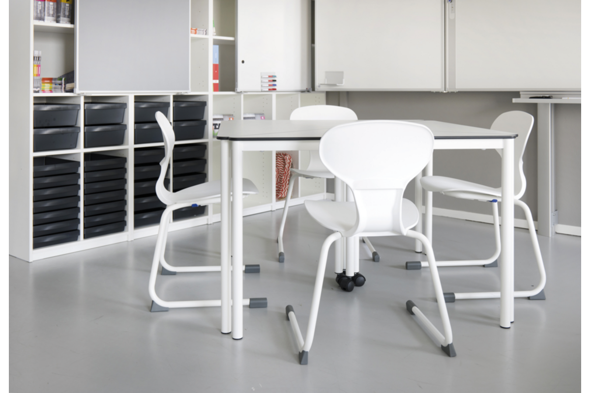 Tafel Flexi 90, 80 x 80 x 110 cm volkern met 1 zwenkwiel, 75 cm hoog