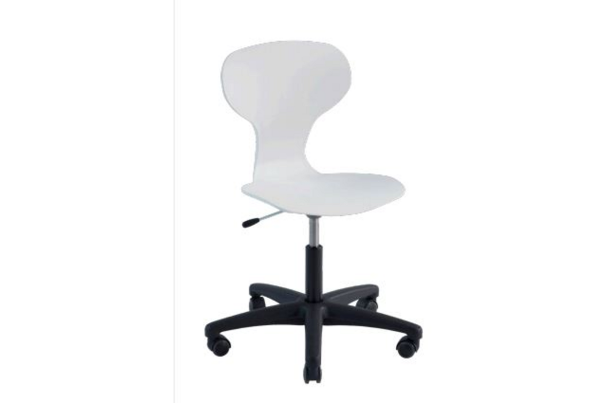 Werkstoel Gripz, kunststof kuip L, H.I. 40,5-53 cm, zwart onderstel