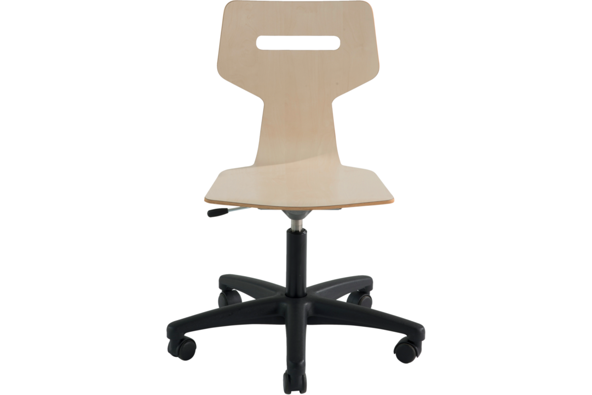 Werkstoel Gripz, CPL kuip, H.I. 40,5-53 cm, zwart onderstel zachte wielen