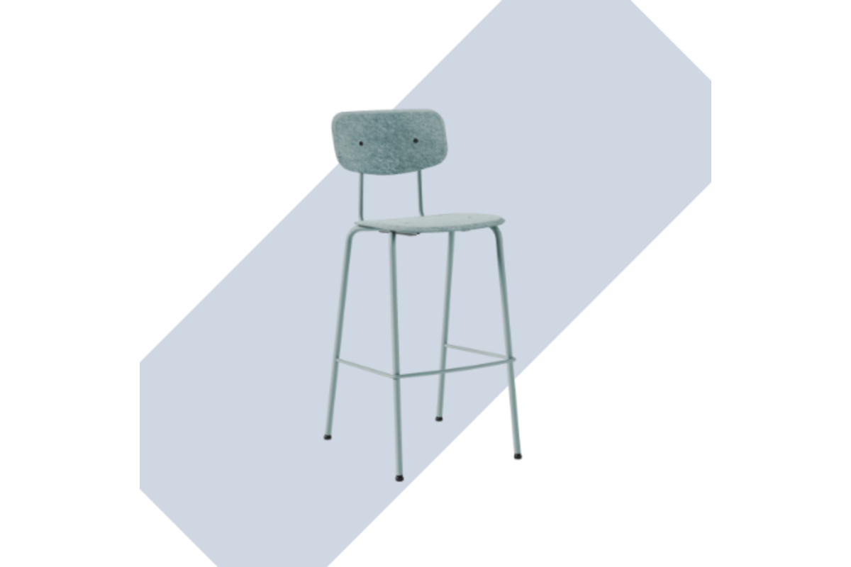 Stoel Atlas, vierpoot, Felt, hoge kruk