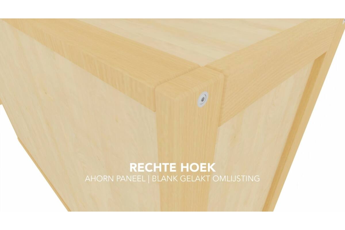Kast 440 serie Ahorn met 6 halve legplanken en schuifdeuren