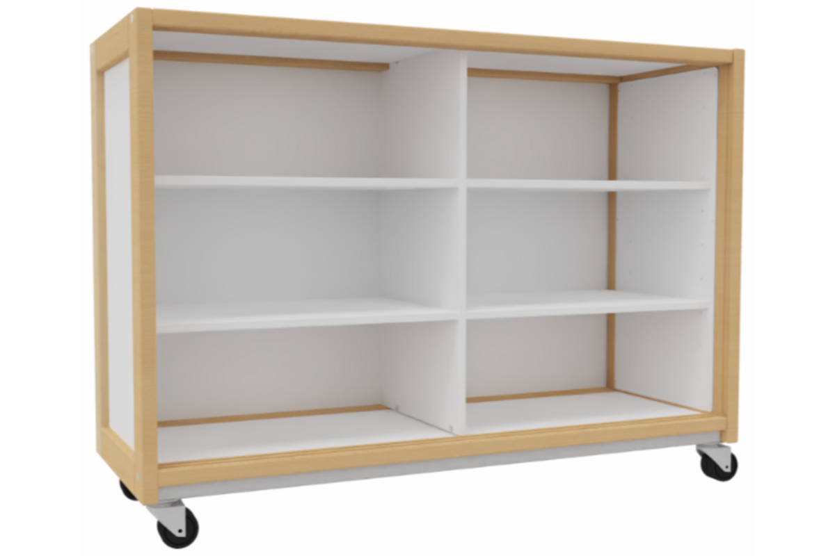 Kast 340-serie wit, 1 tussenpaneel, 4 halve legplanken