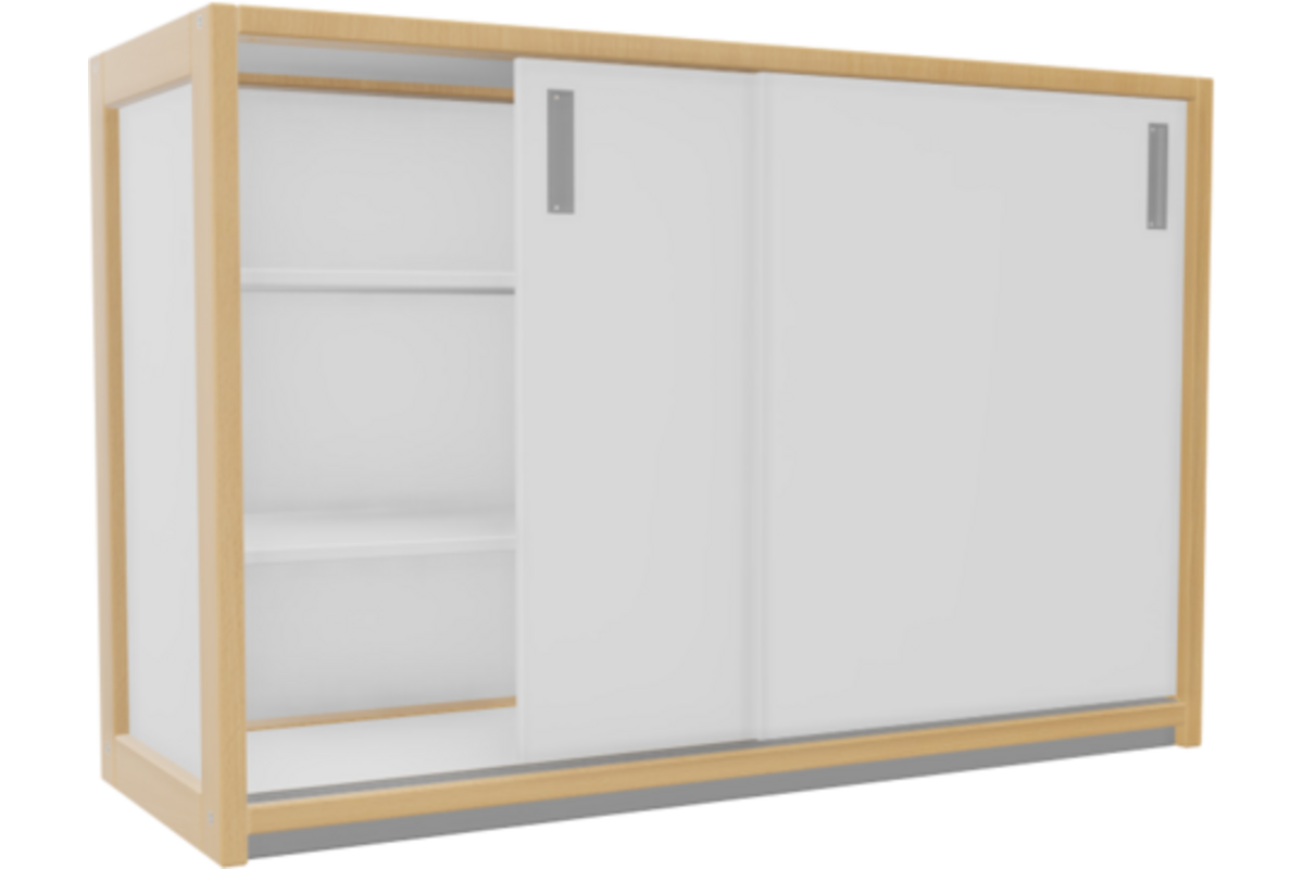 Kast 340-serie wit, 4 halve legplanken en deuren